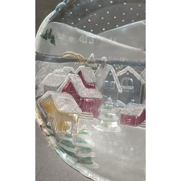 14" Frosted and Painted Christmas Tray - Picture 2 of 7